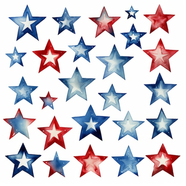 Photo watercolor american stars