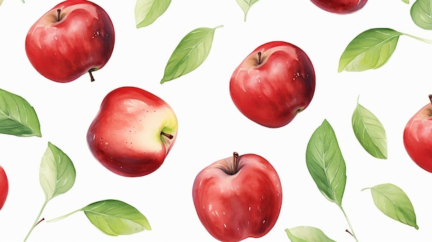 Watercolor apple pattern