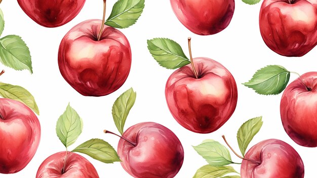 Watercolor apple pattern