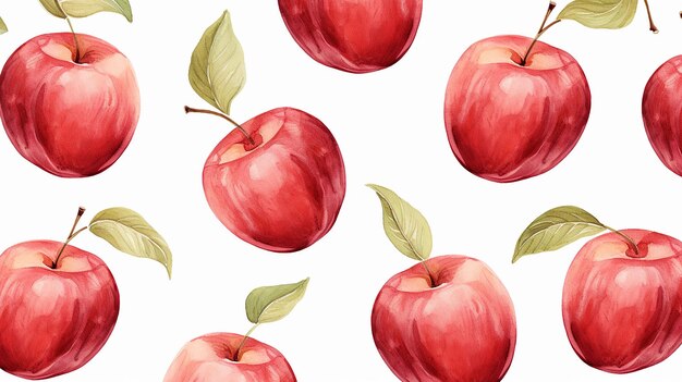 Watercolor apple pattern