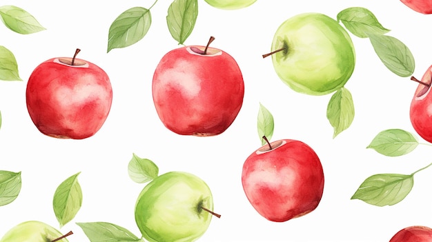 Watercolor apple pattern