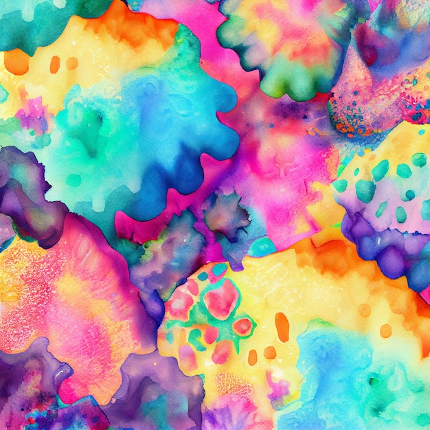 Watercolor Art abstract background splash colorful