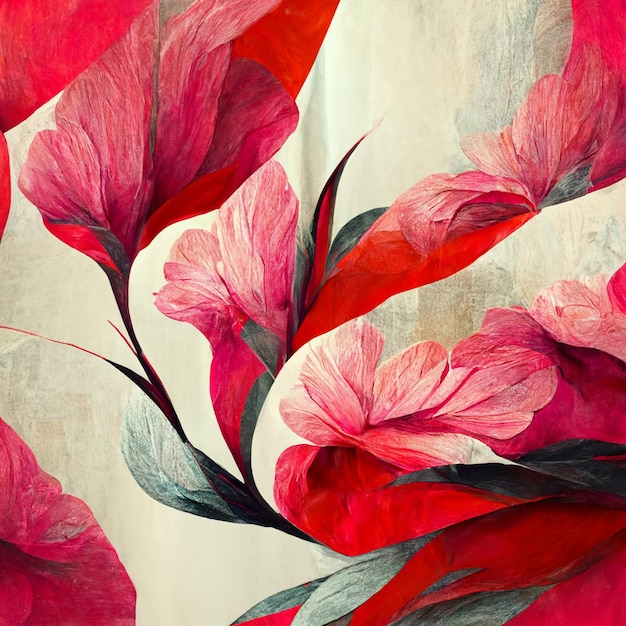 Watercolor art background Digital generated wallpaper design with flower paint brush line art