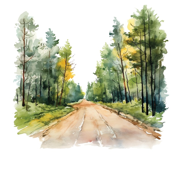 watercolor art forest