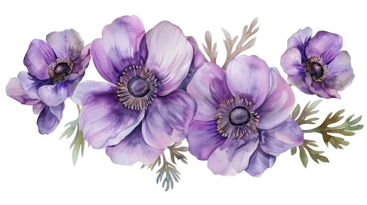 Photo watercolor art with fresh flower bouquet for wedding floral card with blue poppy white peony autumn summer and spring seasons