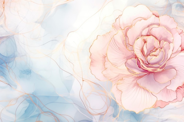 Photo watercolor artworks of rose flowers