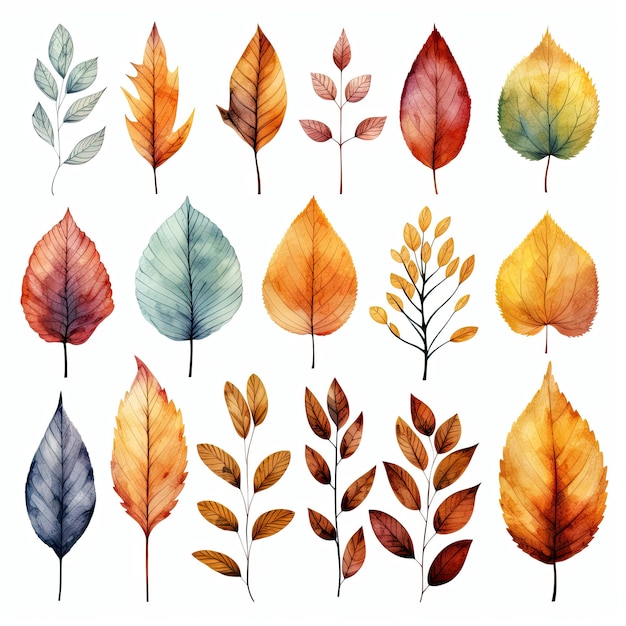 watercolor autumn leaves