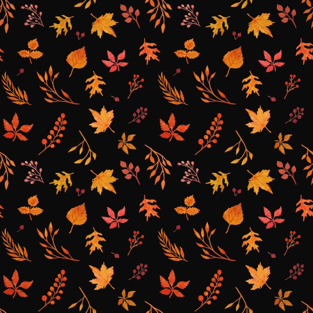 Watercolor autumn seamless pattern