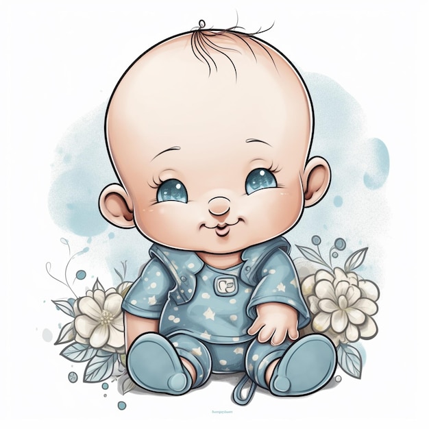 Photo watercolor baby boy sublimation