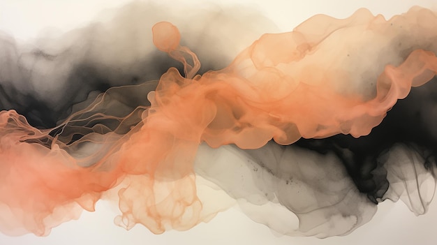 Watercolor background in black and peach