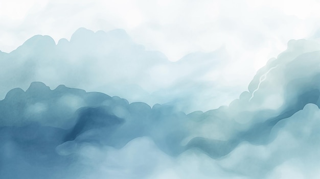 Акварельный фон, имитирующий туманно-голубые горные пейзажи