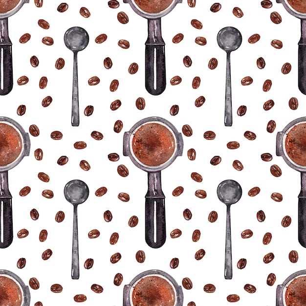 Watercolor background pattern Coffee 