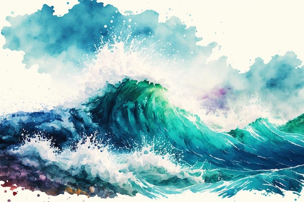 watercolor background sea