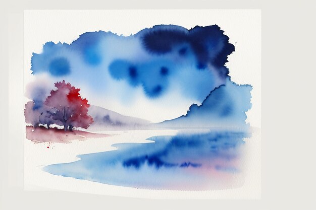 Watercolor background splash ink shading design element minimalist style of chinese ink painting