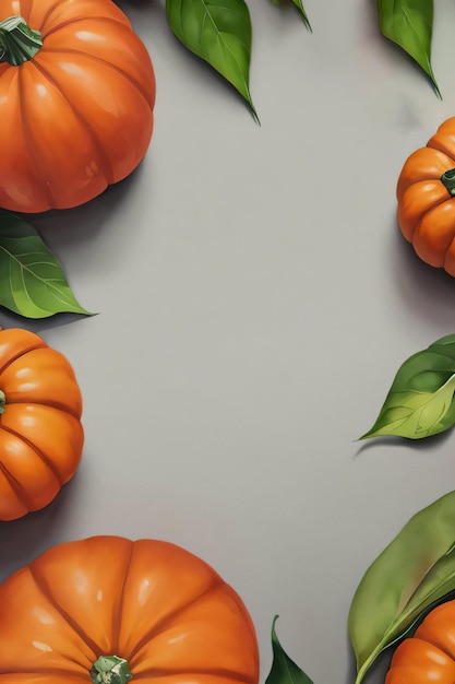 Watercolor Background For text with Pumpkins