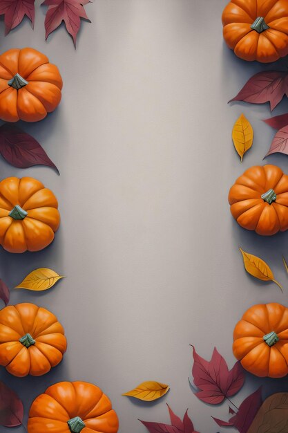 Watercolor Background For text with Pumpkins