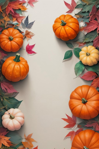 Watercolor Background For text with Pumpkins