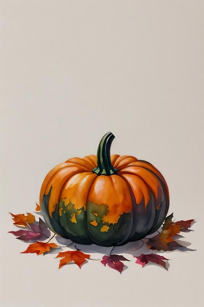 Watercolor Background For text with Pumpkins