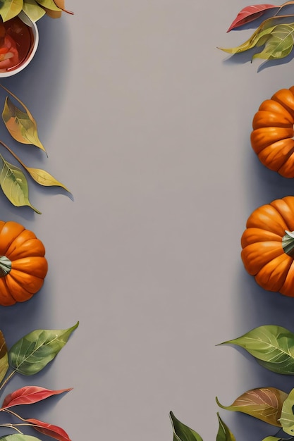 Watercolor Background For text with Pumpkins