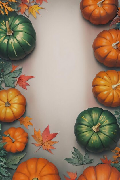 Watercolor Background For text with Pumpkins