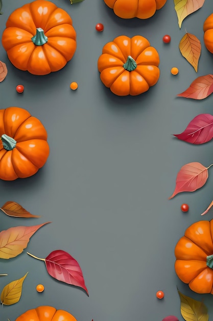 Watercolor Background For text with Pumpkins