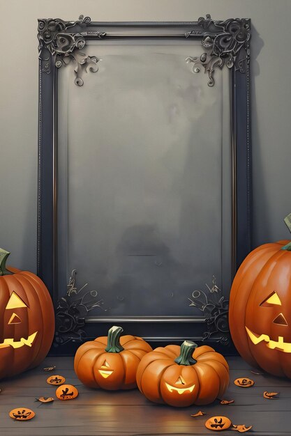 Watercolor Background For text with Pumpkins