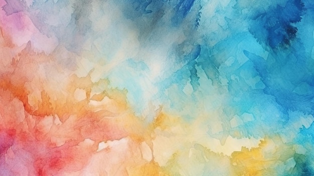 Watercolor background with a blue and orange background.