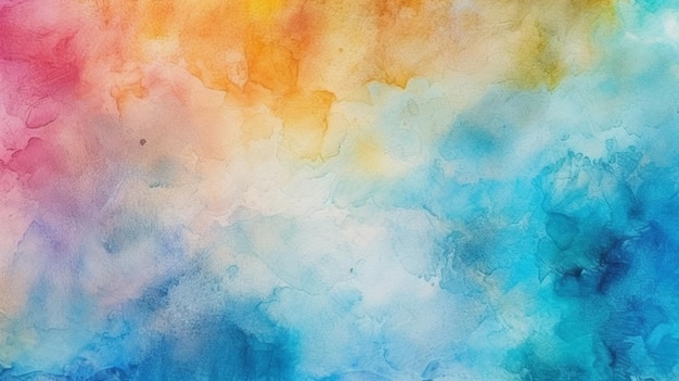 Watercolor background with a blue and orange background