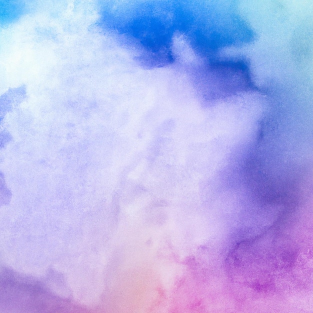 A watercolor background with a blue sky and clouds