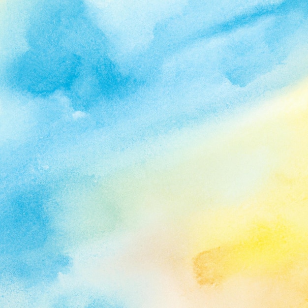 Photo watercolor background with a blue and yellow sky.