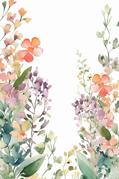 A watercolor background with a bouquet of flowers.