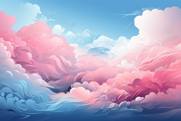 Watercolor background with clouds