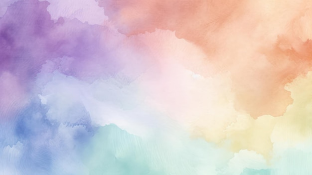 Watercolor background with a colorful rainbow background