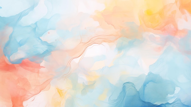 Watercolor background with fluid colors merging like a tranquil sea