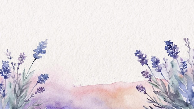 A watercolor background with lavender flowers.