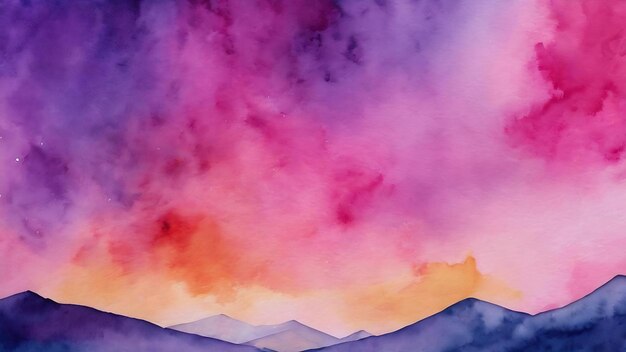 A watercolor background with a pink and purple background