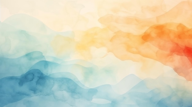 Watercolor background with soft hues of blue and yellow blending like a pastel sunrise