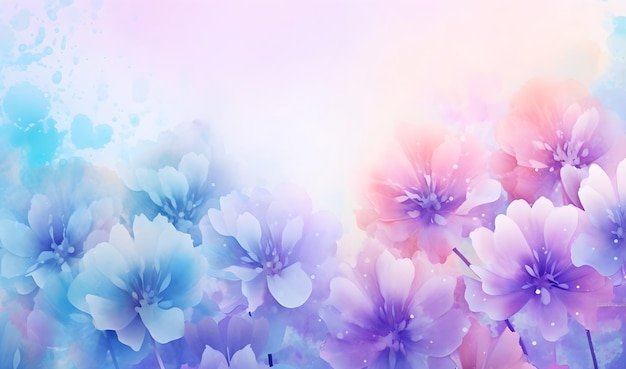 Watercolor background with watercolor flowers