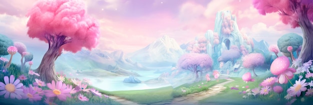 watercolor background with a whimsical and fairytalelike theme perfect for children's book illustrations or magical storytelling Generative AI