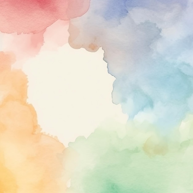 Watercolor background with a white circle in the middle