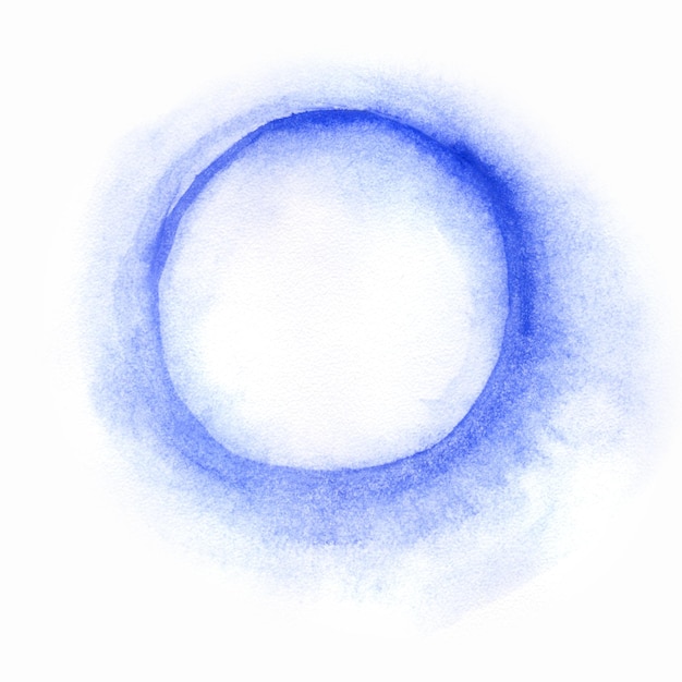 Акварельный шар, капля воды, нарисованный синий пузырь 01
