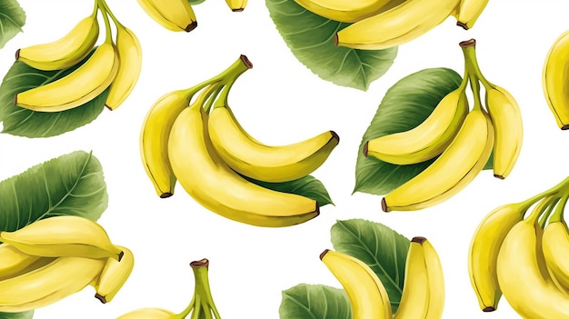 Watercolor banana pattern