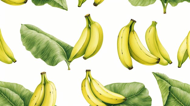 Watercolor banana pattern