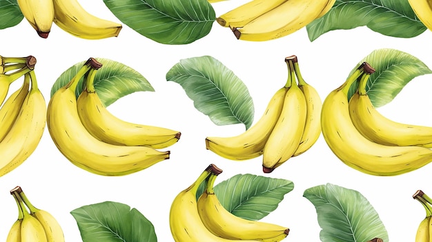 Watercolor banana pattern