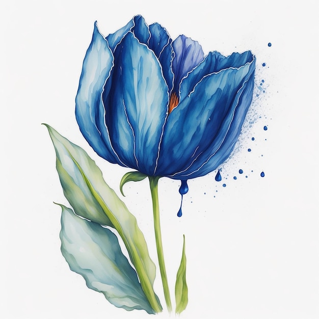 Watercolor a beautiful Flower