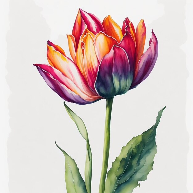 Watercolor a beautiful Flower