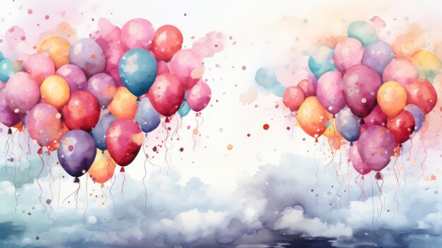 Watercolor birthday background for text birthday card