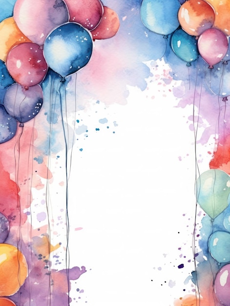 Watercolor Birthday Card Mockup Generative AI