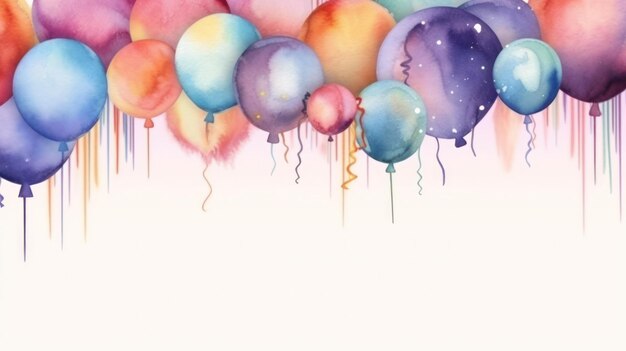 Watercolor Birthday Card Mockup Generative AI