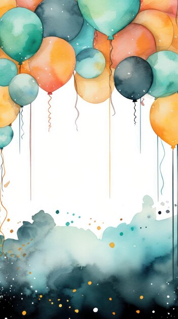 Watercolor Birthday Card Mockup Generative AI